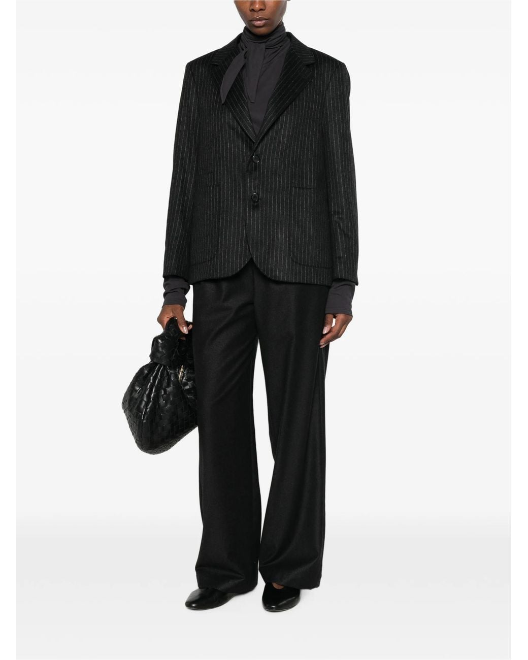 Barena Black Pinstripe-Pattern Notched-Lapels Jacket