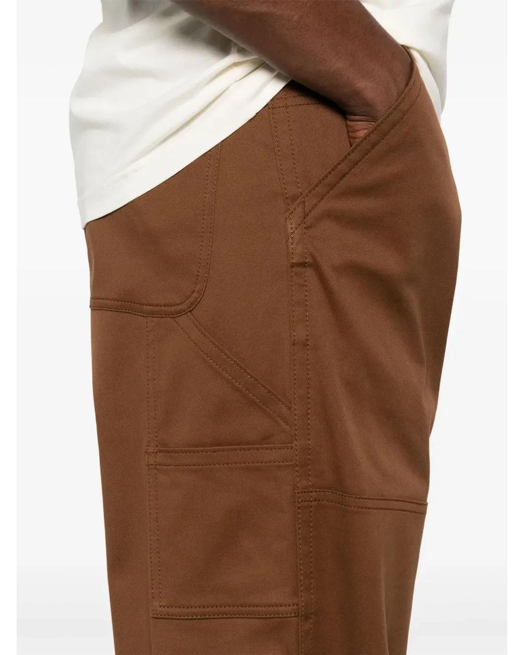 Moncler Brown Cotton Gabardine Trousers for men