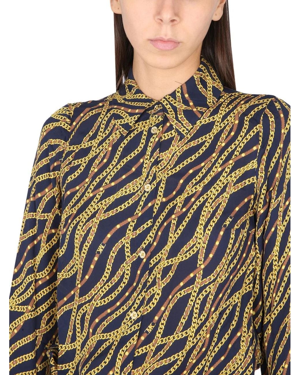MICHAEL Michael Kors Blue Michael By Michael Kors Silk Blend Shirt