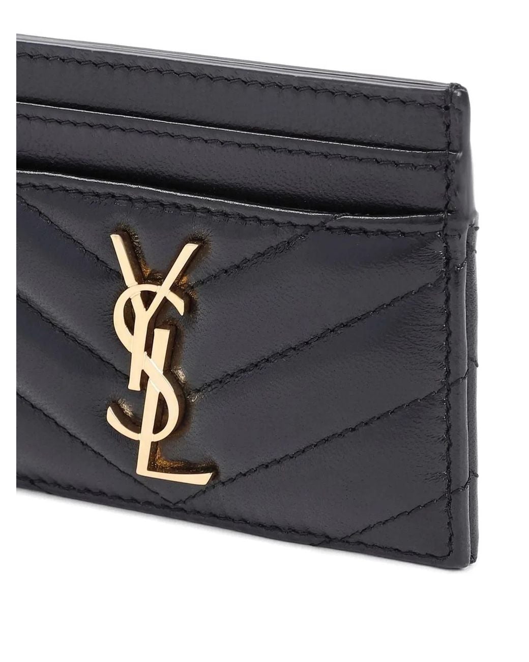 Saint Laurent Black Cassandre Leather Wallet
