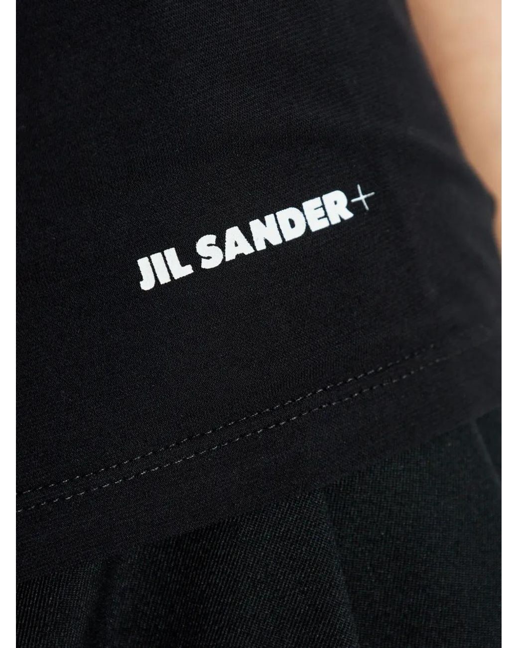 Jil Sander Black Cotton Logo T-Shirt