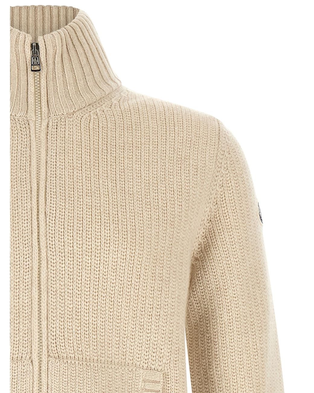 Moncler Natural Wool And Cashmere Cardigan for men