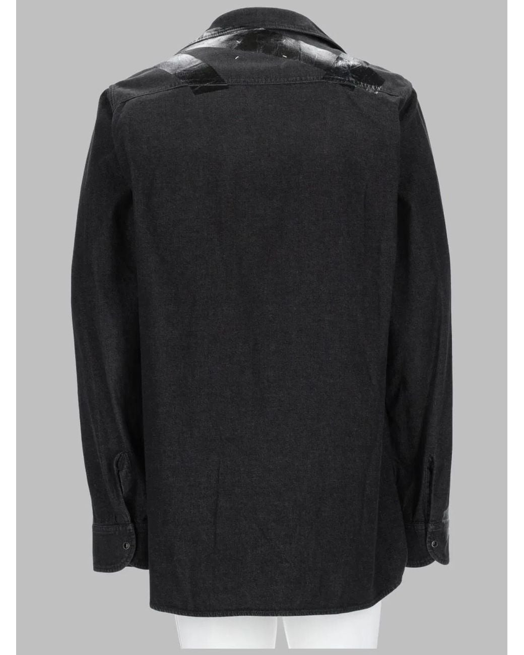 Maison Margiela Black Shirt Taped Denim Cotton for men