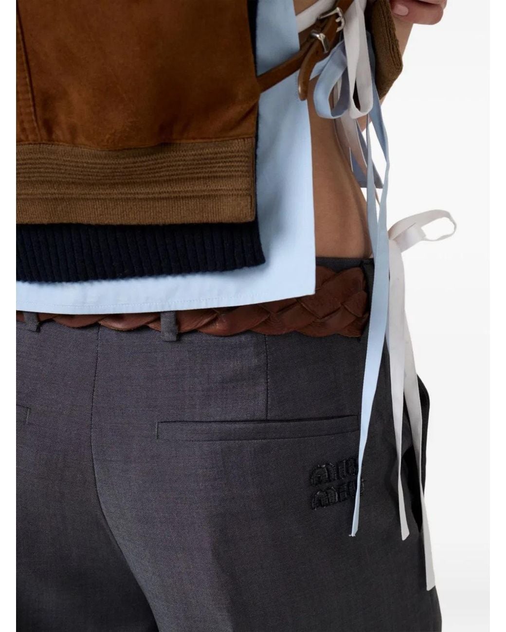 Miu Miu Gray Kid Mohair Pants