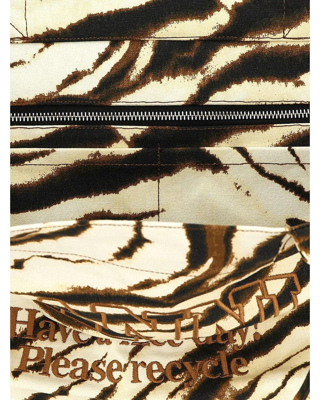 Ganni Metallic 'Xxl Zebra' Shopping Bag