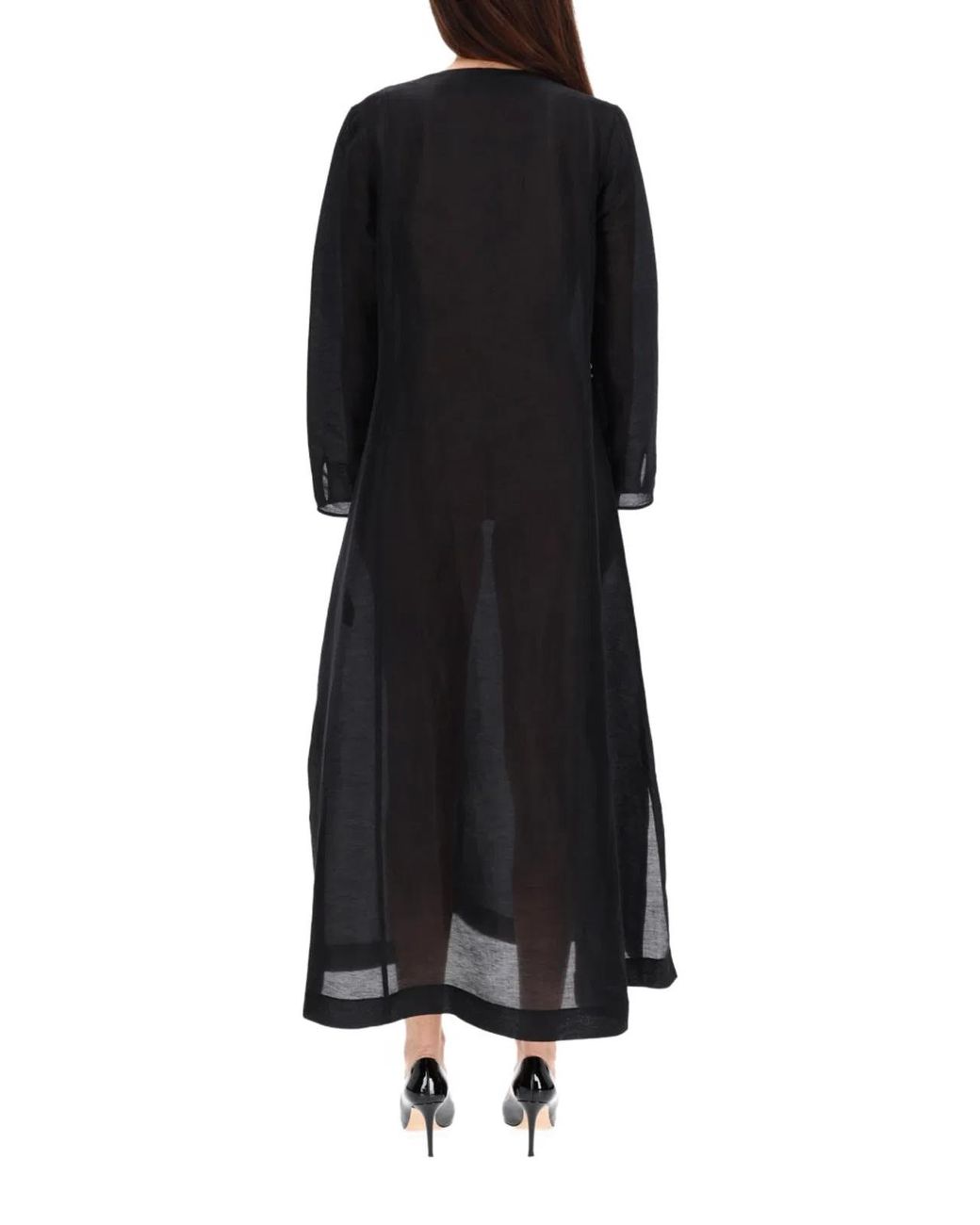 Tory Burch Black Long Linen Caftan