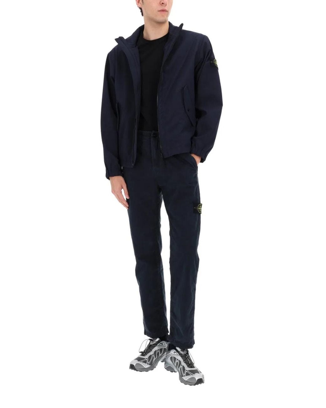 Stone Island Blue Stiff Collar Jacket for men
