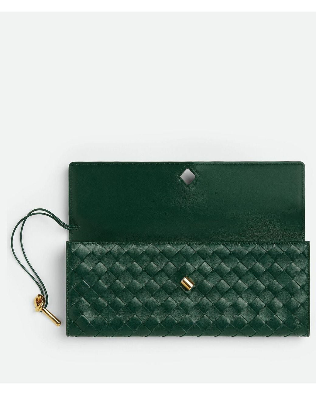 Bottega Veneta Green Andiamo Long Clutch