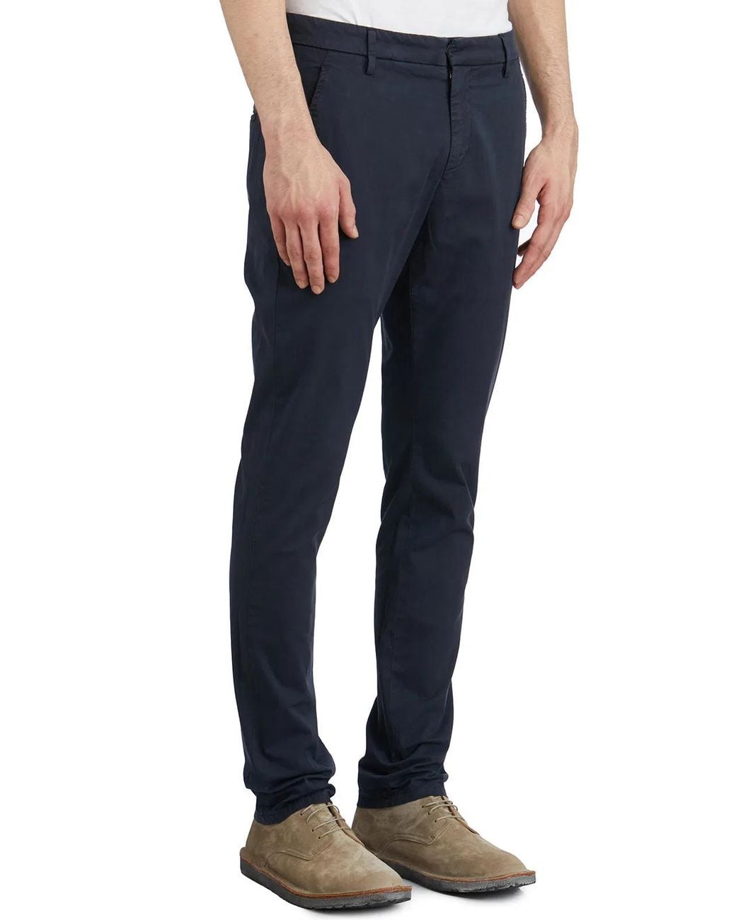 Dondup Blue Cotton Trousers Mod. Gaubert for men