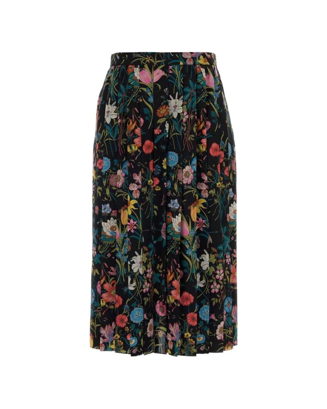 Gucci Black Long Floral Skirt