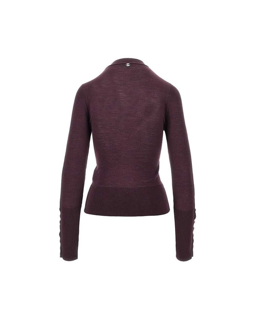 Rabanne Purple Silk And Merino Wool-Blend Sweater
