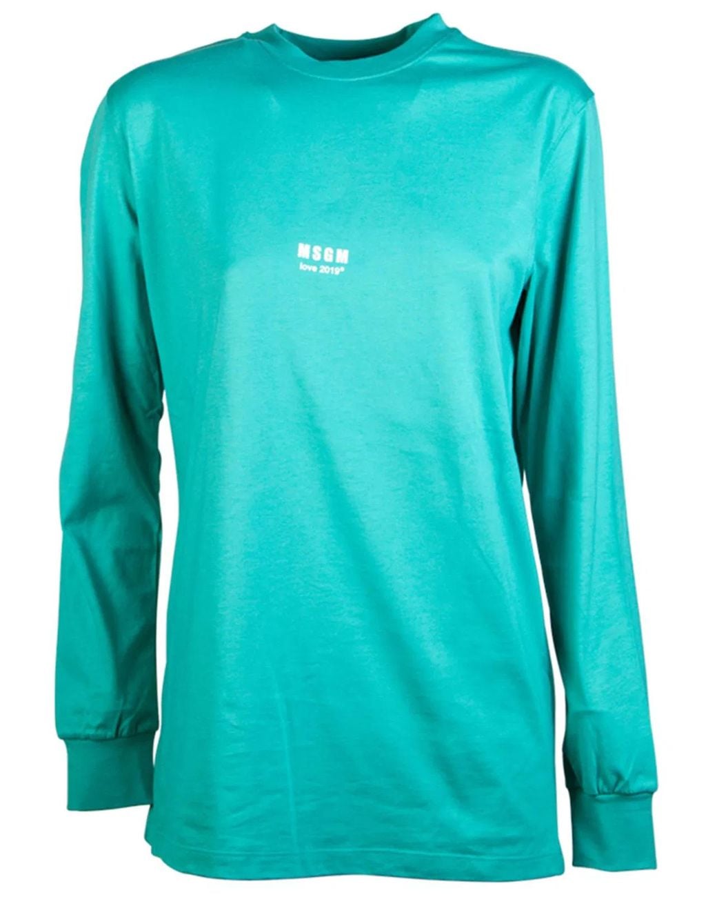 MSGM Blue Cotton T-Shirt