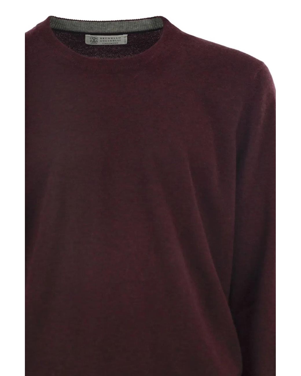 Brunello Cucinelli Purple Pure Cashmere Crew-Neck Sweater for men