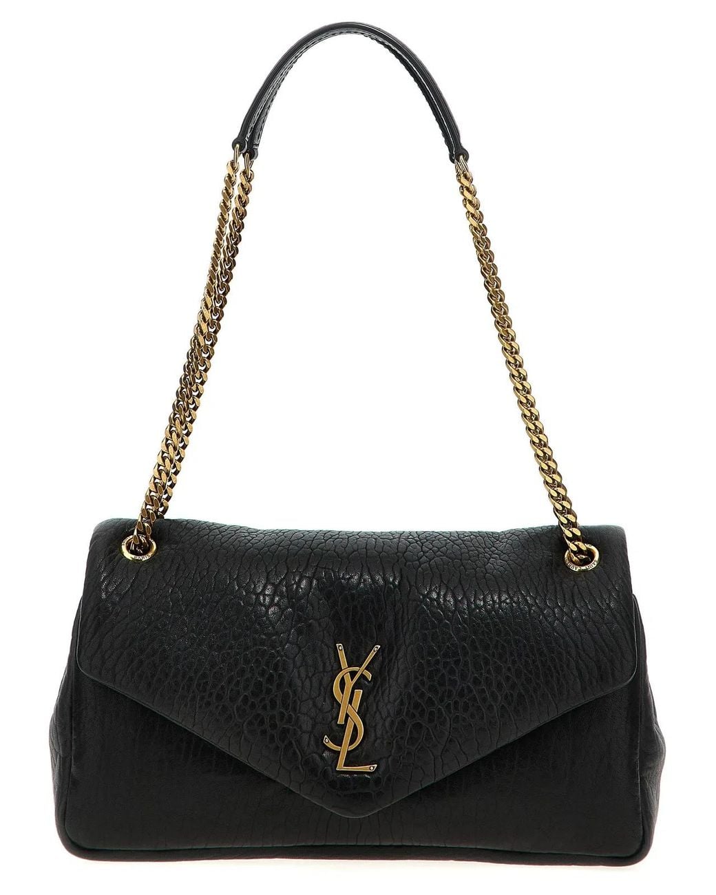 Saint Laurent Black 'Calypso' Medium Shoulder Bag