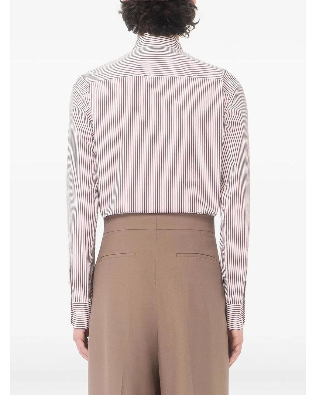 Valentino Garavani Pink Cotton Poplin Striped Shirt With Vlogo Embroidery for men