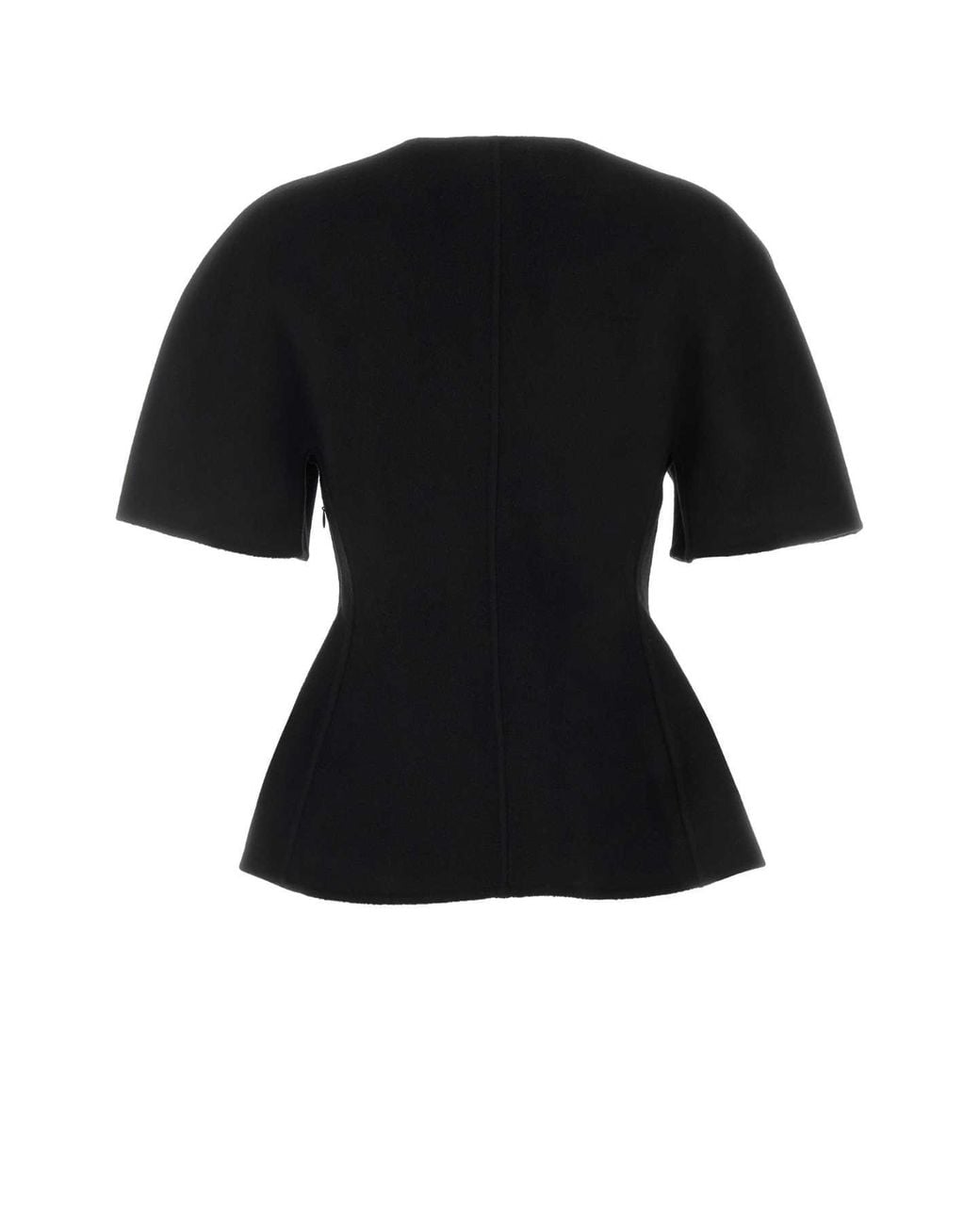 Lisa Yang Black Doublé V Neck Top