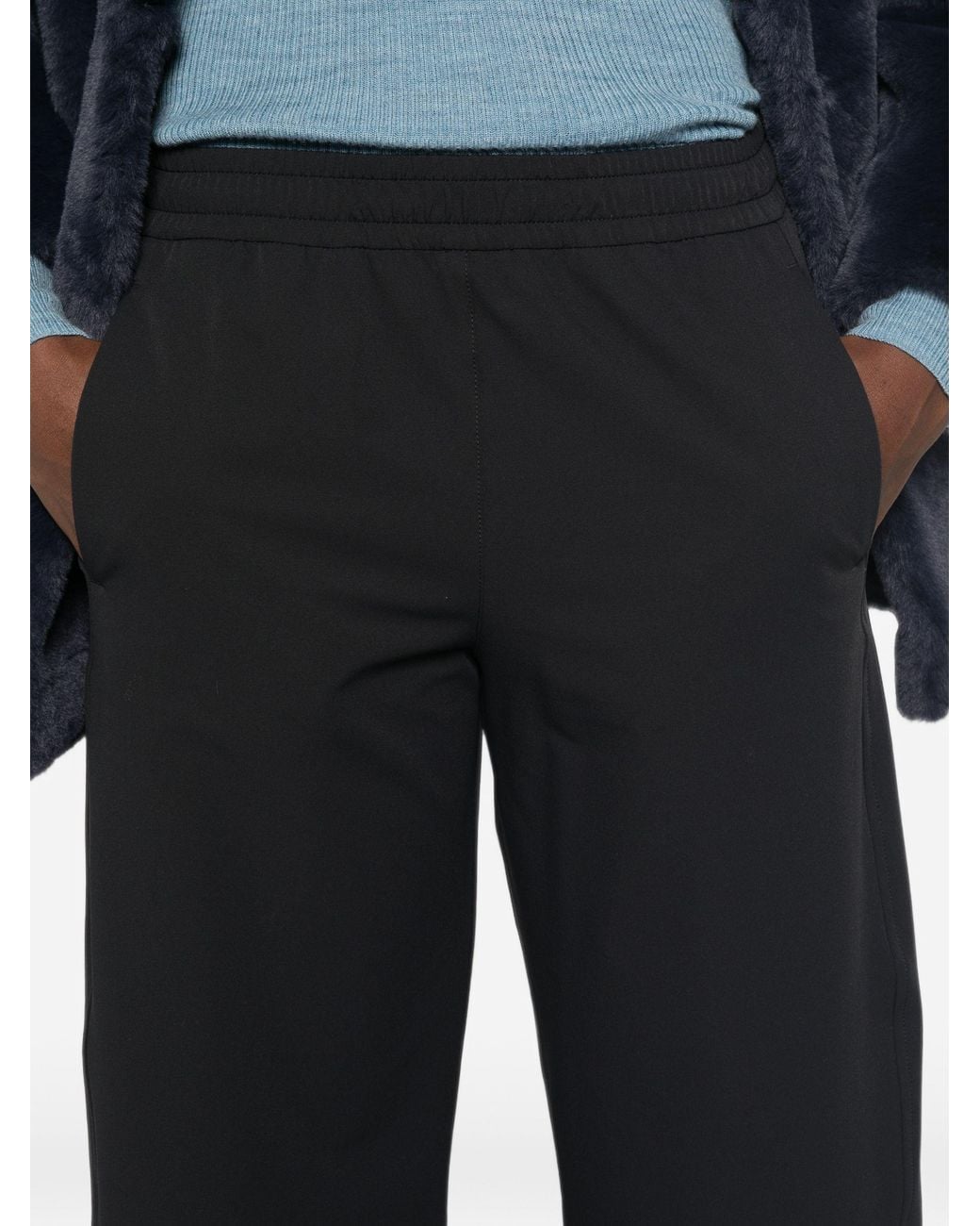 Herno White Elasticated-Waistband Trousers