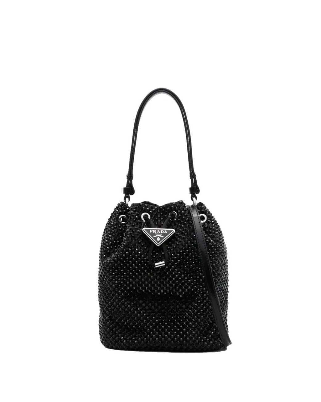 Prada Black Satin Crystal Embellished Bag