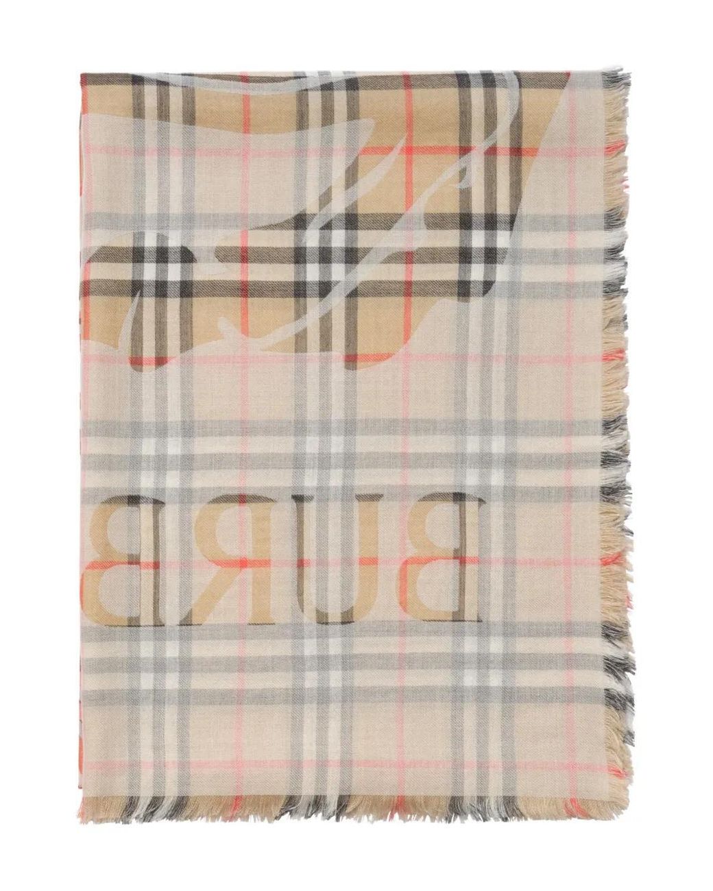 Burberry Natural Scarf With Equestrian Knight Print for men