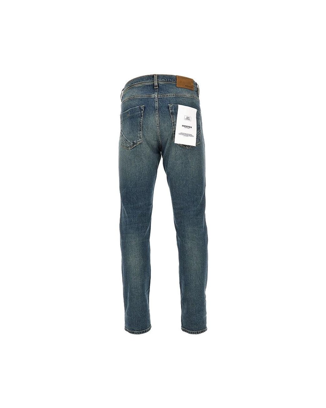 Incotex Blue Denim Tapered Fit Jeans for men