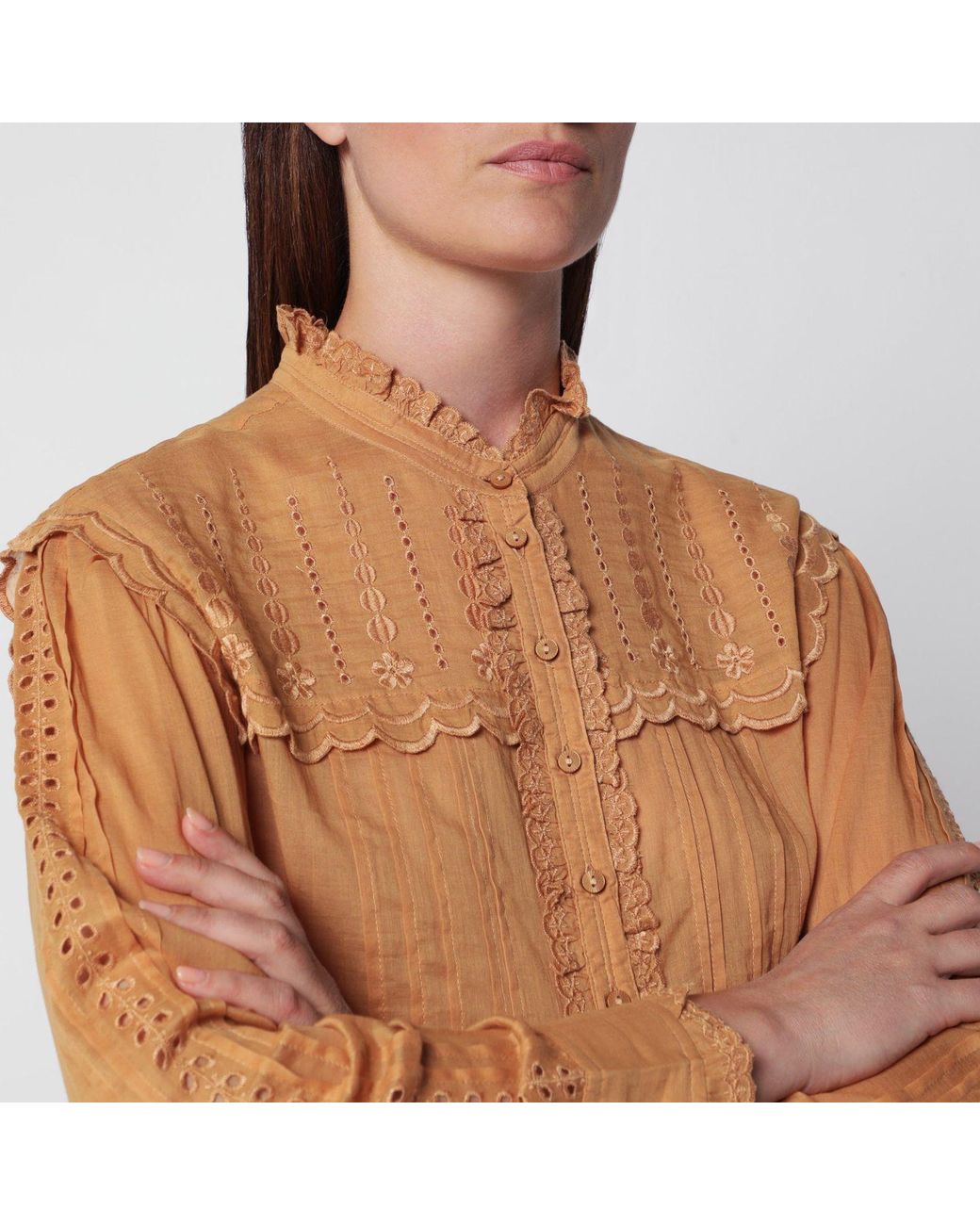 Isabel Marant Blue Isabel Marant Etoile Lonzie Caramel Cotton Shirt