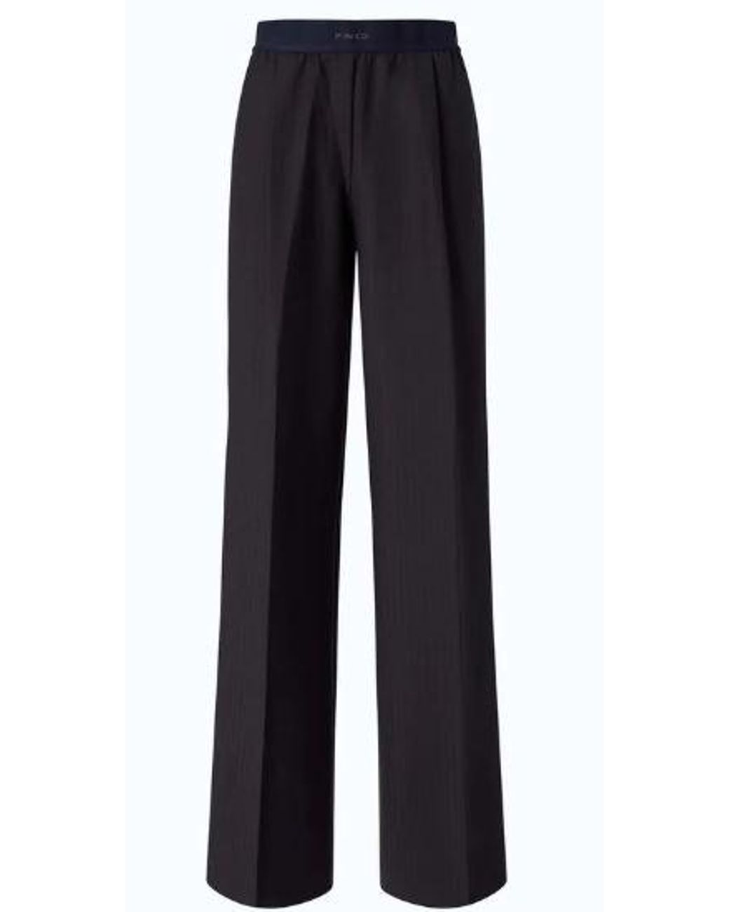 Pinko Blue Polyester Wool Trousers