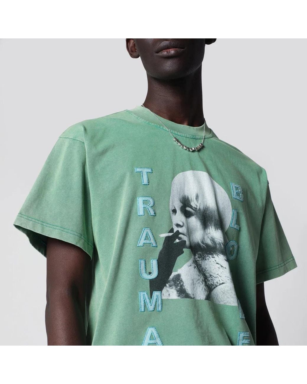 DAGGER Green Faded Trauma Blonde T-Shirt for men