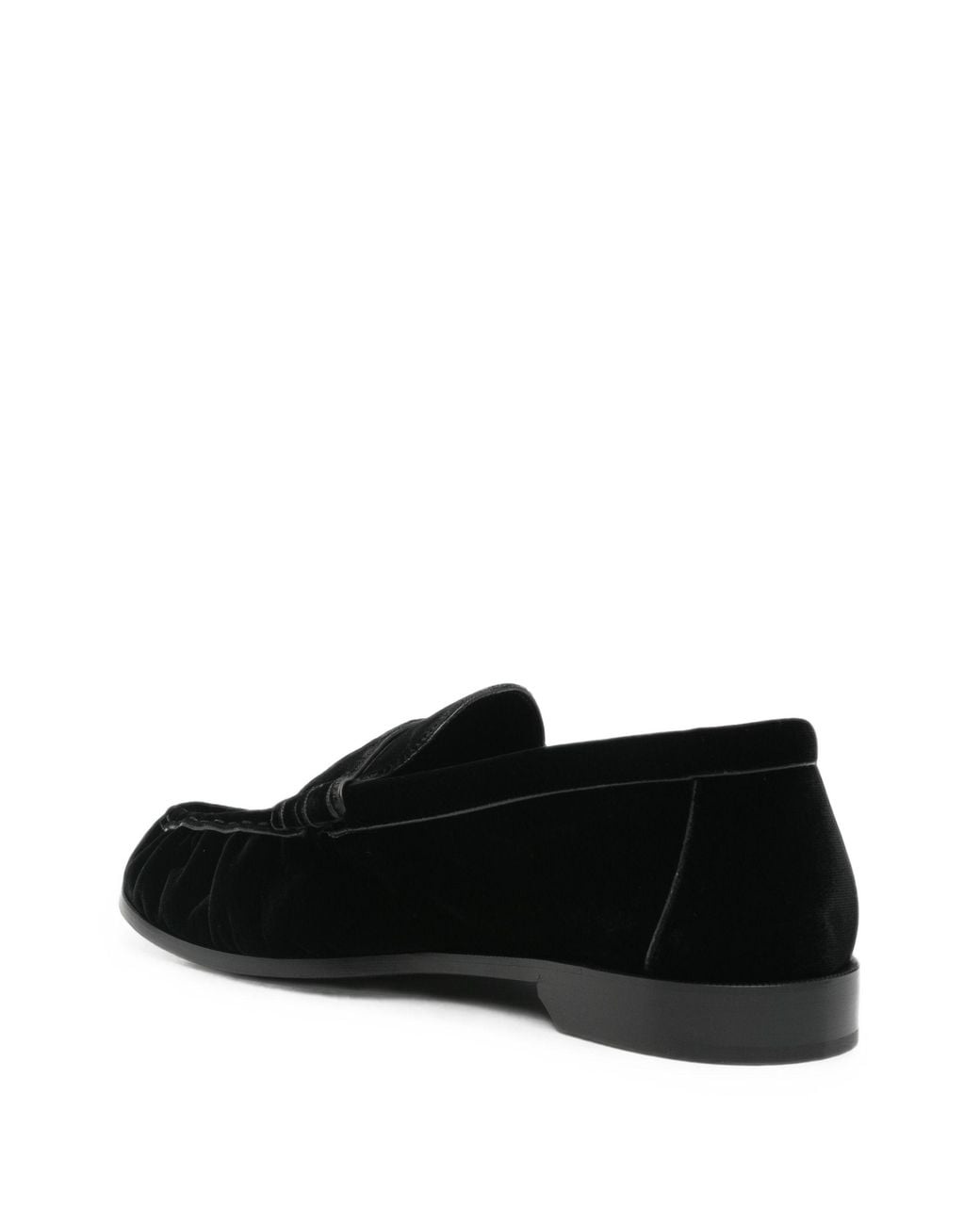 Saint Laurent Black Flat Moccasin Shoes for men