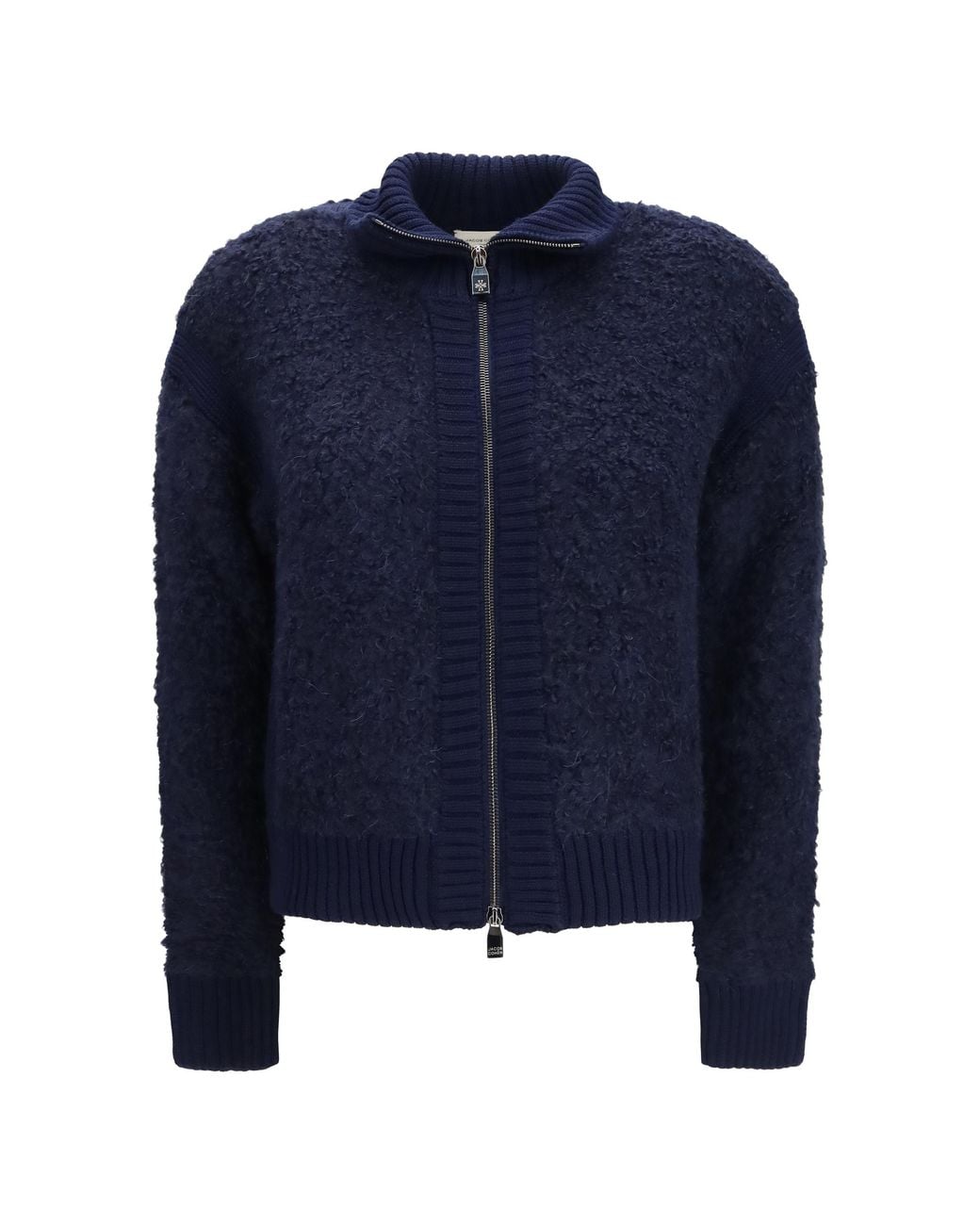 Jacob Cohen Blue Alpaca-Blend Bouclé