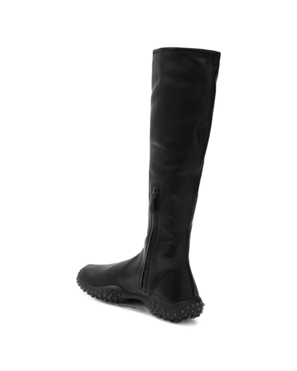 Miu Miu Black Logo-Embossed Pebble-Sole Boots