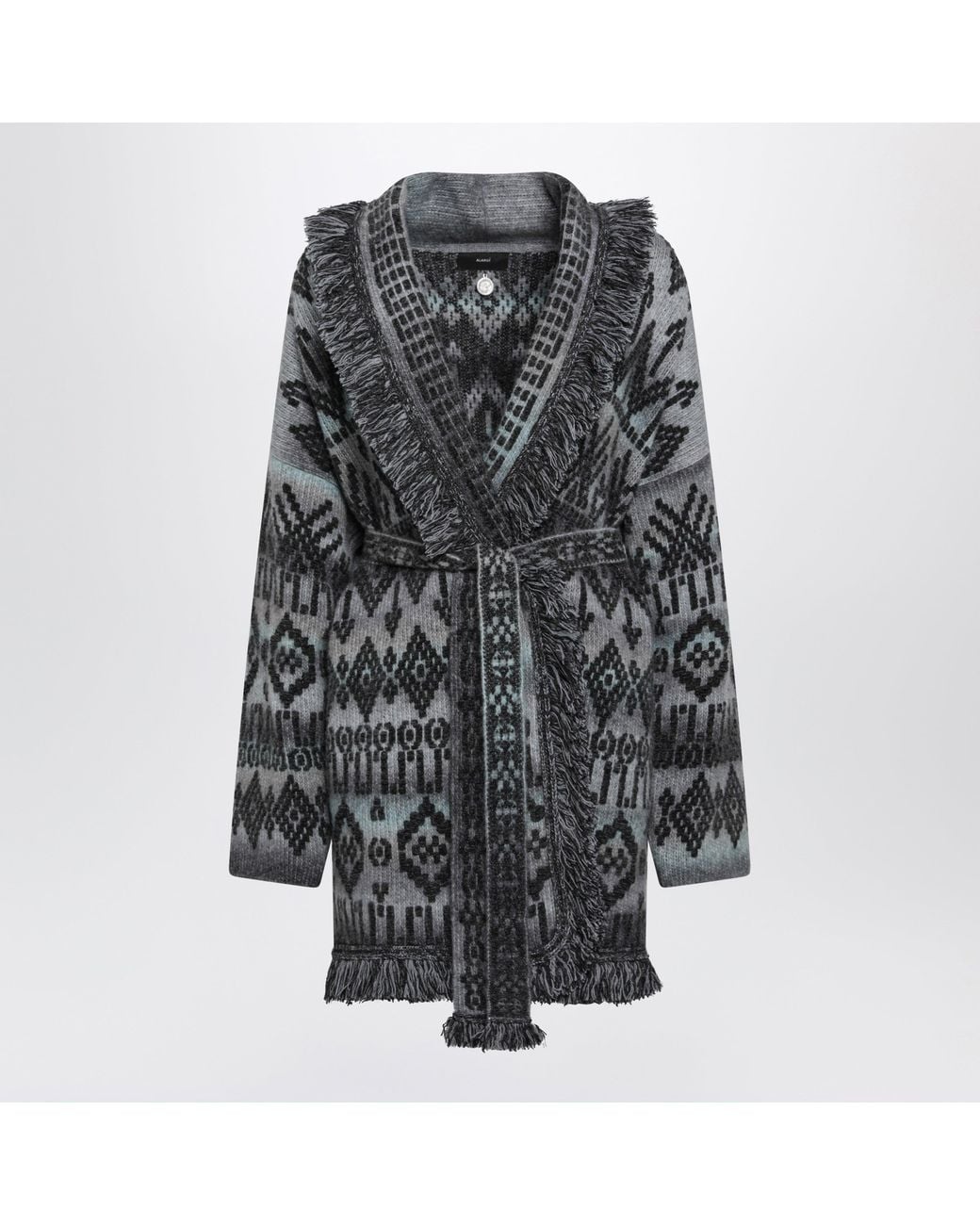 Alanui Black Time To Shine Dark Jacquard Cardigan