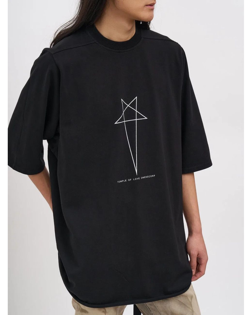 Rick Owens Black Jumbo Ss Ts T-Shirt for men