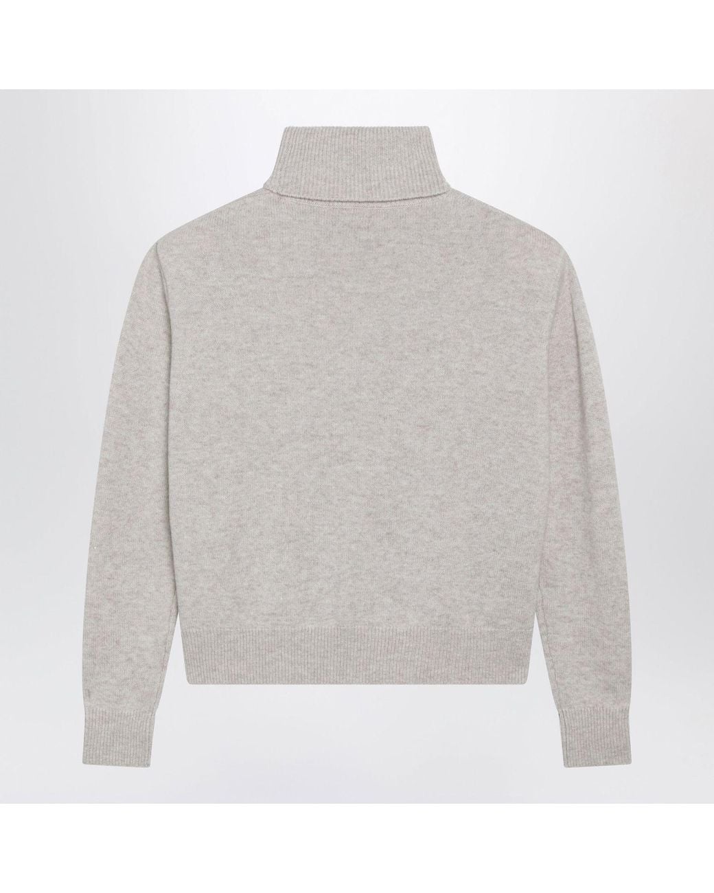 Frankie Shop Gray Gala Light Merino Wool Turtleneck Sweater
