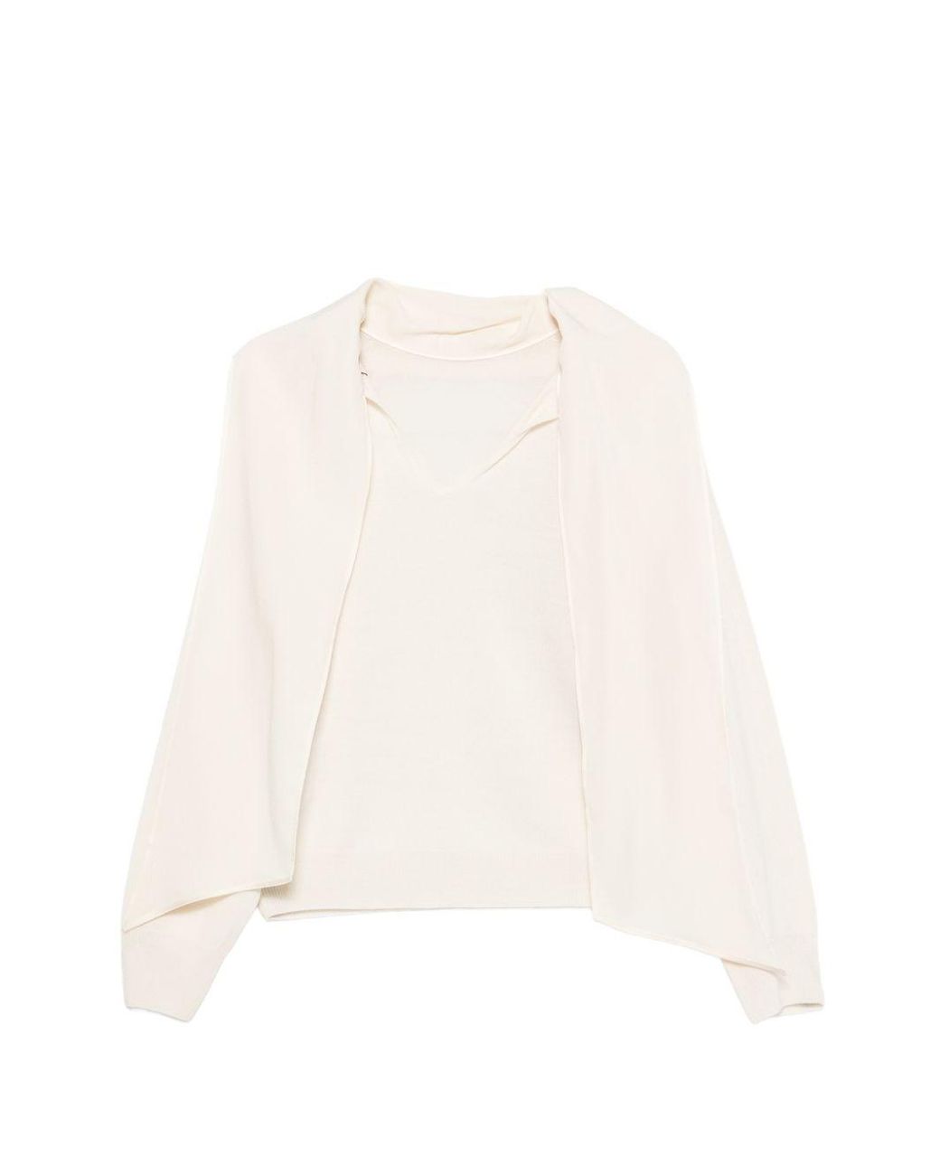 Semicouture White Kathi Turtle-Neck Sweater