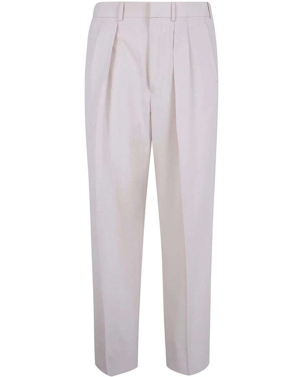 Tom Ford Gray Wool Cashmere Silk Reps Double Pleat Pants for men