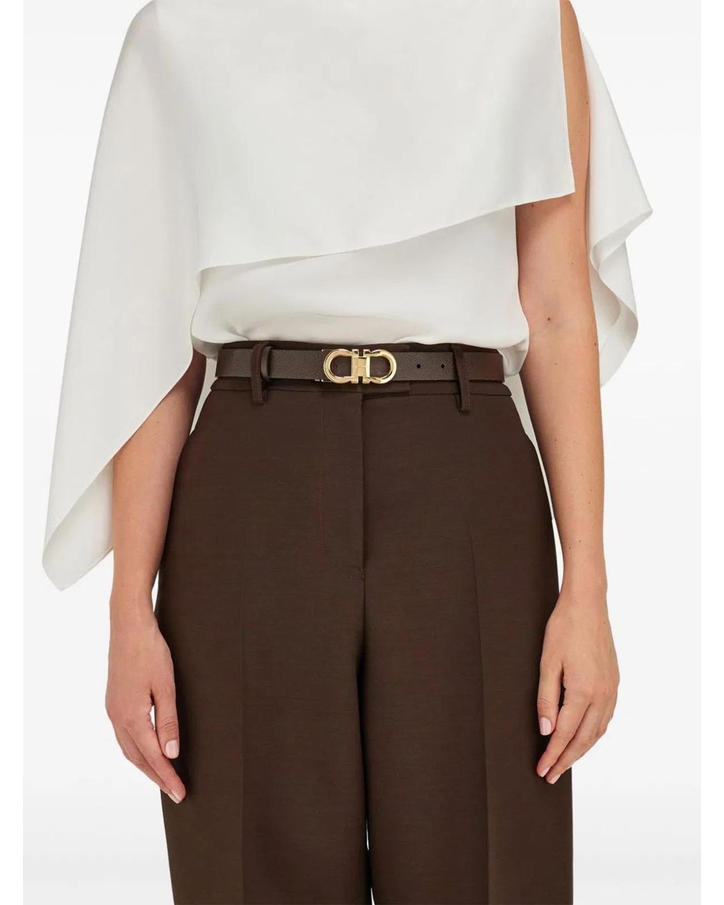 Ferragamo Metallic Reversible Gancini Belt