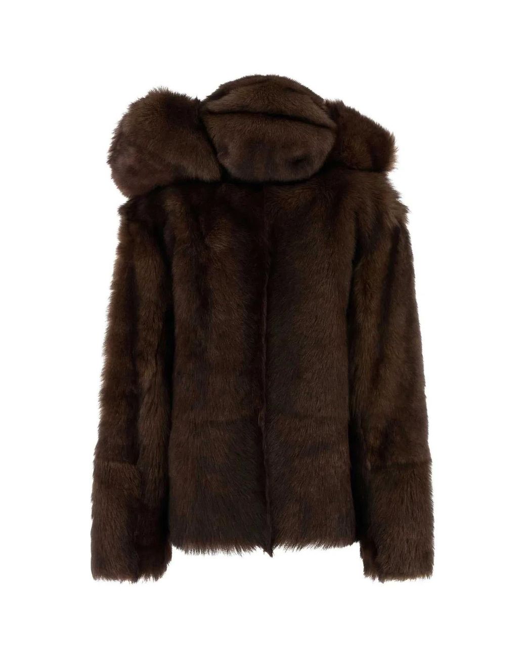 Prada Black Solid Furr Jacket