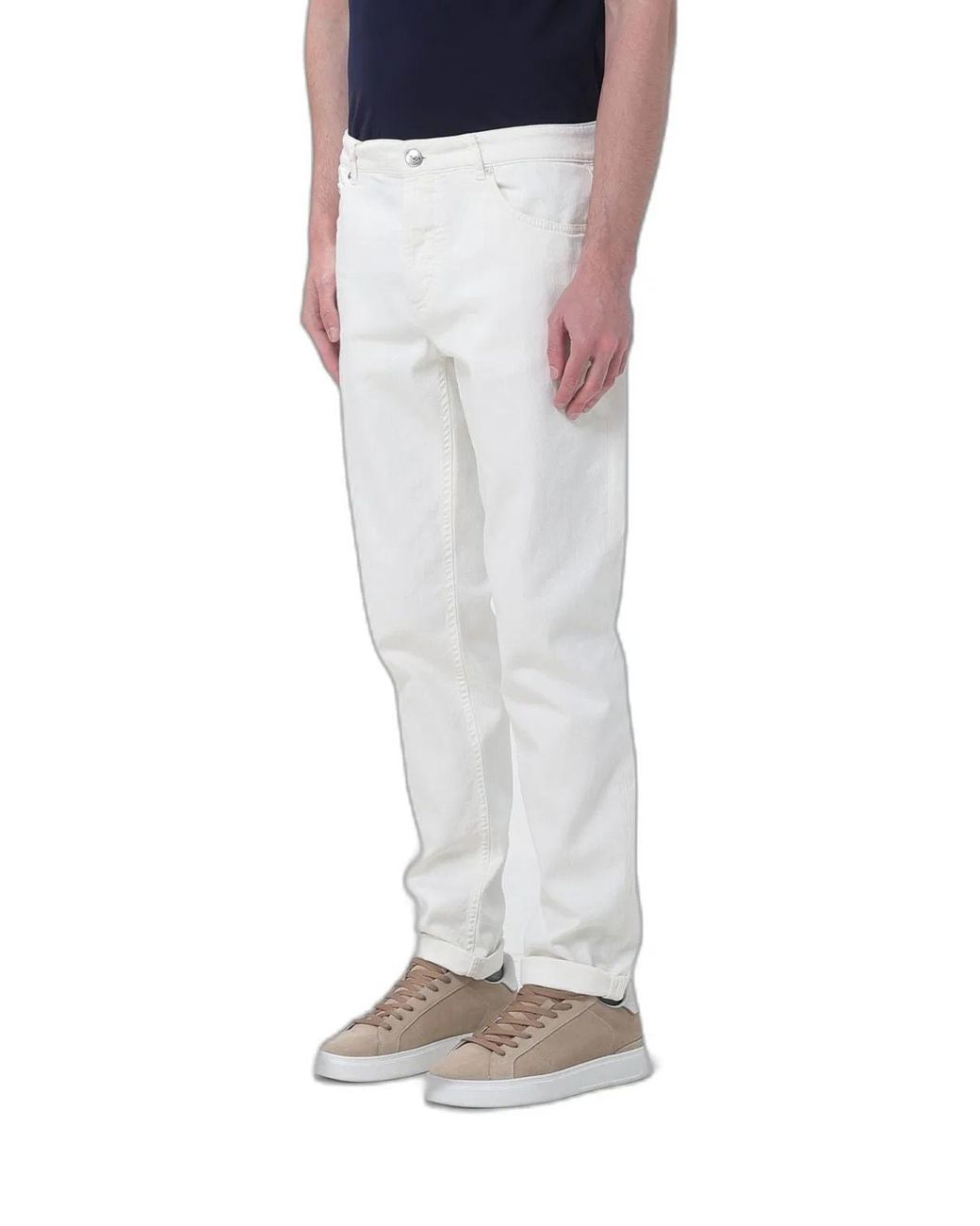 Brunello Cucinelli Blue Comfort Denim Trousers for men