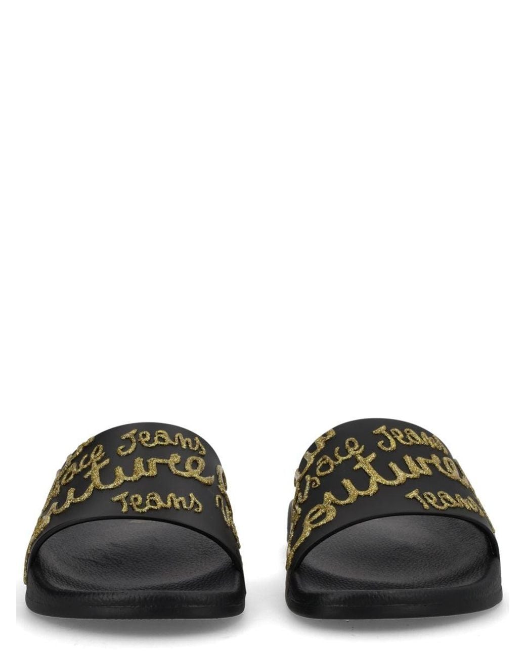 Versace Jeans Couture Black Elastane Flat