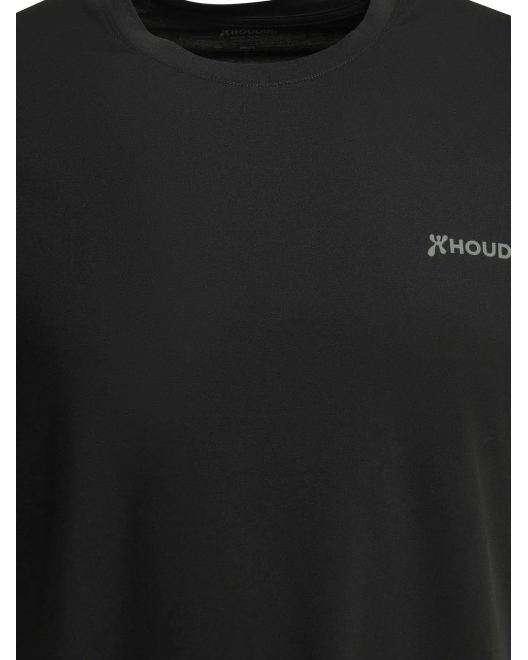 Houdini Sportswear Black Pace Air Message Recycled Polyester Crewneck T-Shirt for men
