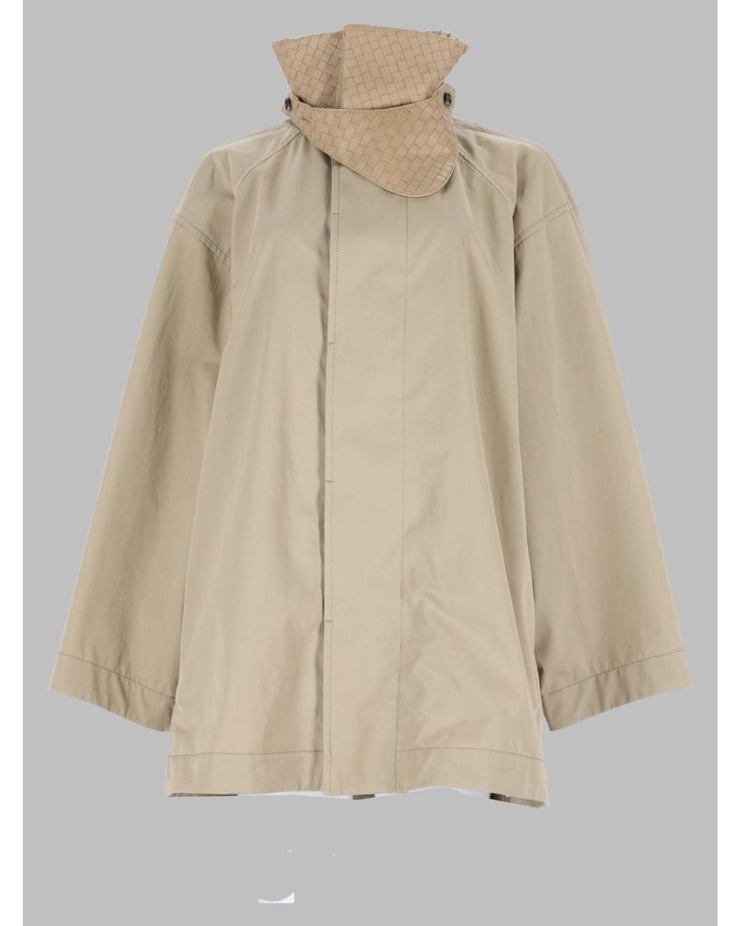 Bottega Veneta Natural Cotton Trench Coat For