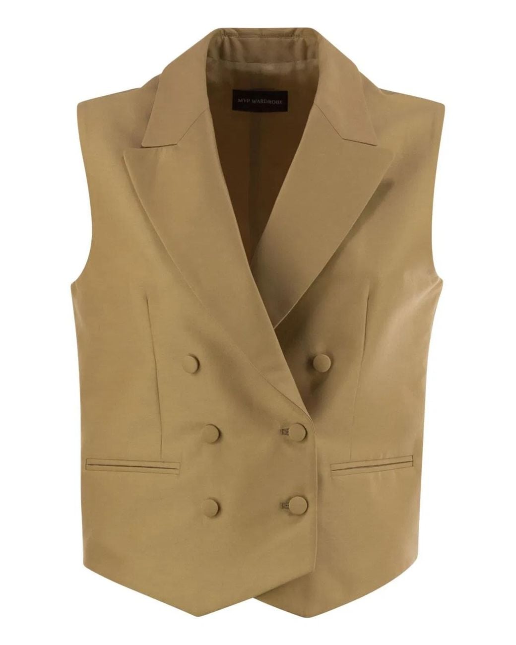 MVP WARDROBE Green Double-Breasted Cotton And Silk Waistcoat