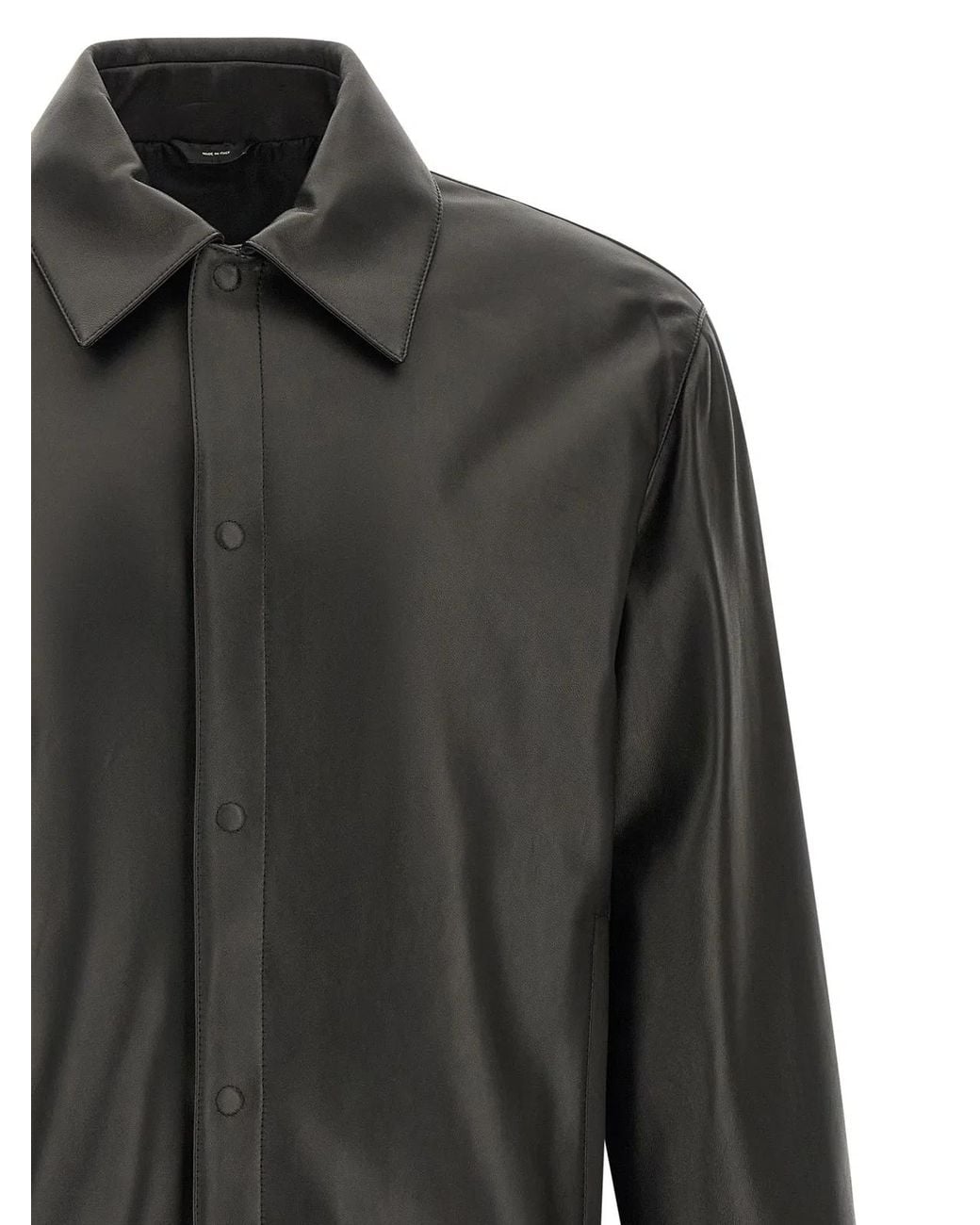 Fendi Gray Leather Blouson for men