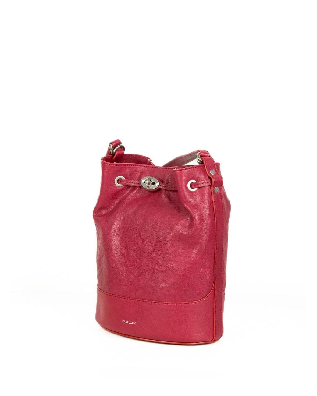 Zanellato Red Mondà Tobacco Leather Clutch Bag