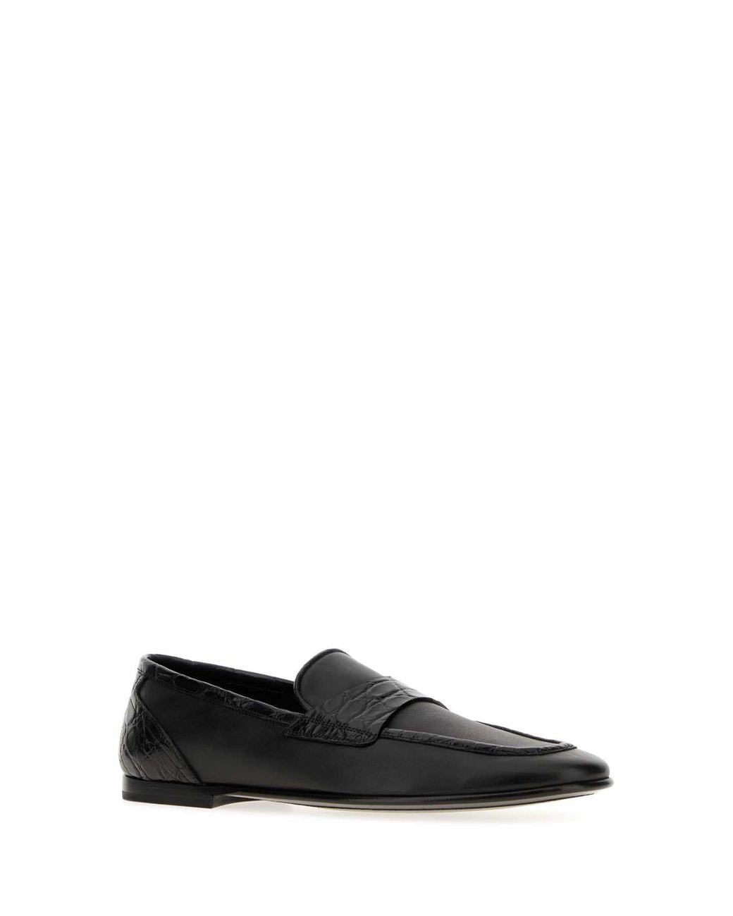 Dolce & Gabbana Black Leather Loafers for men