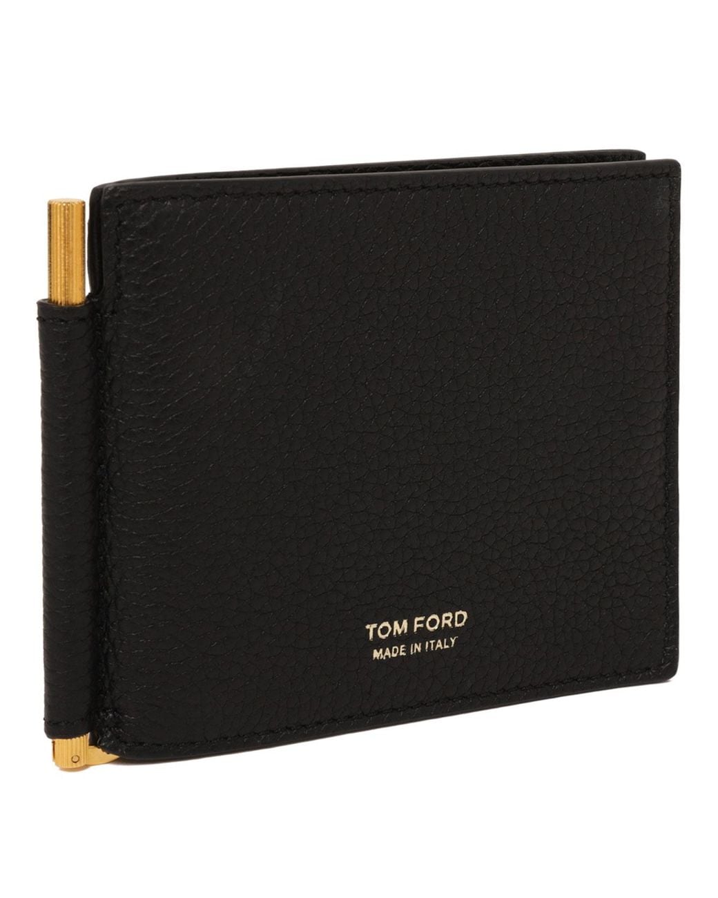 Tom Ford Black Leather T Line Money Clip Wallet for men