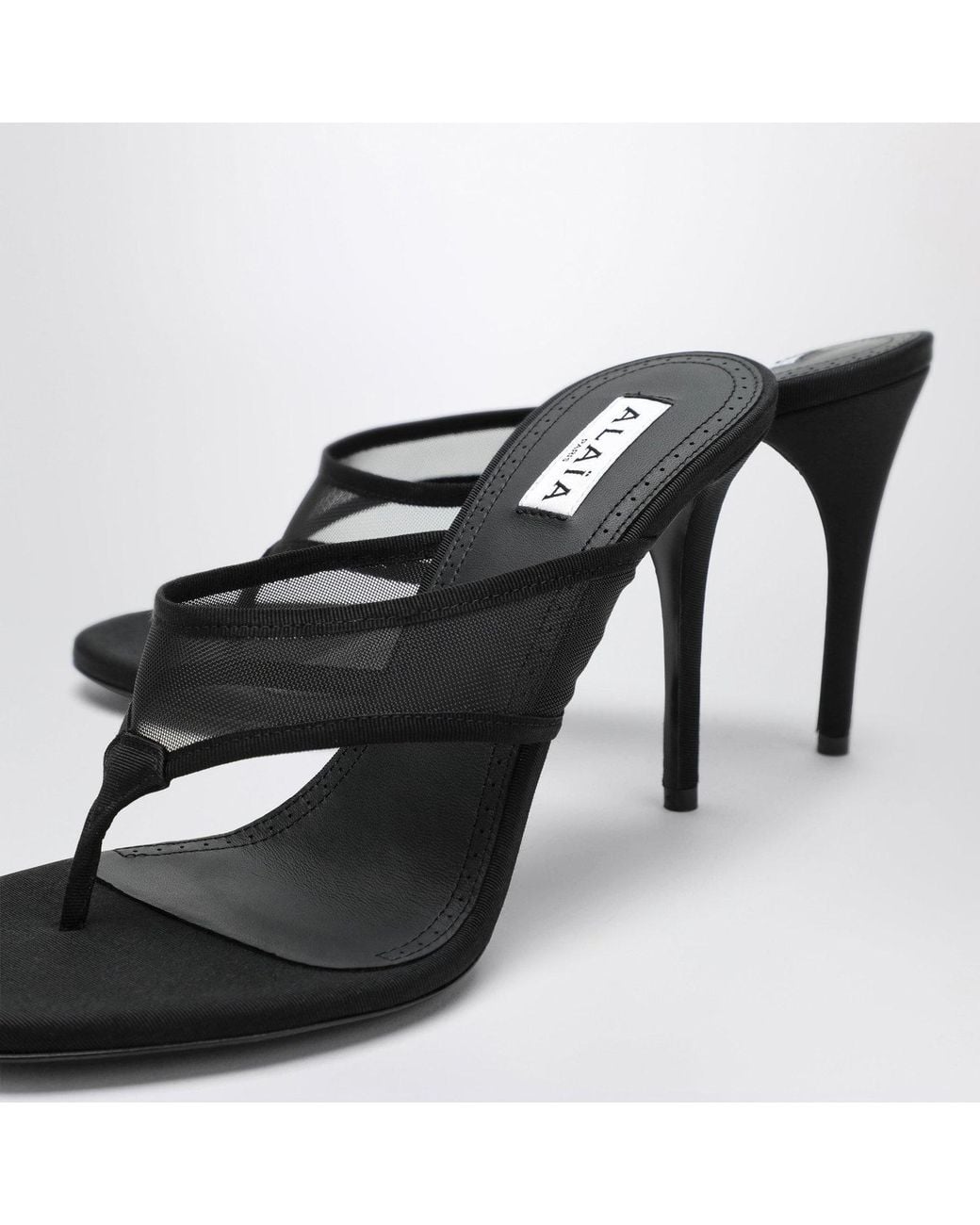 Alaïa Black Alaia Mesh Flipflop Mules