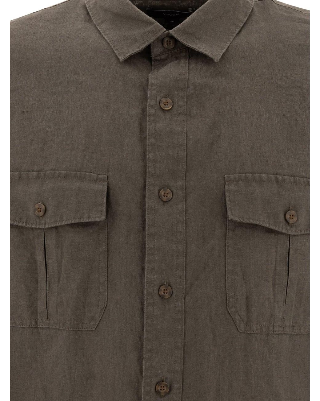 Vince Green Linen "Utility" Shirt for men