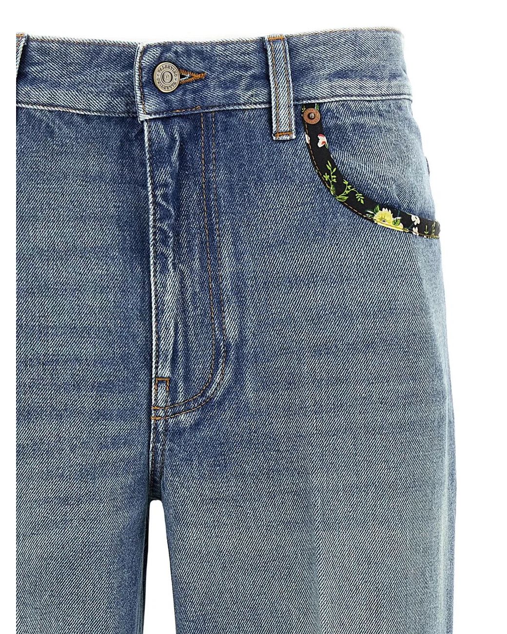 Valentino Garavani Blue Floral Jeans