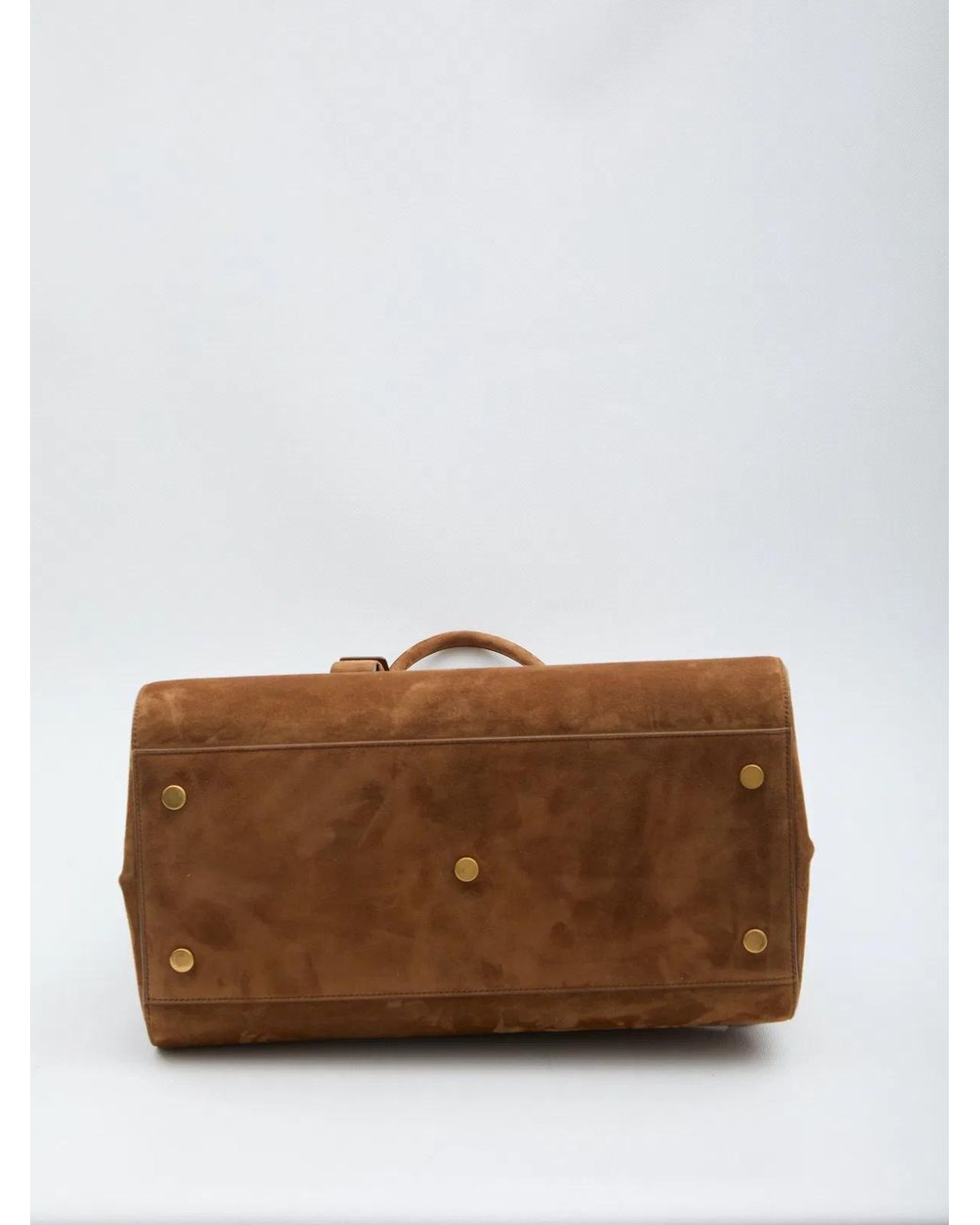 Saint Laurent Brown Camel Suede Sac De Jour Shopping Bag